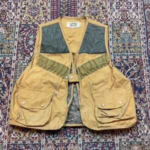VTG 50s 60s Western Trails Mens Hunting Vest Duck Canvas Ammo Pockets XL USA
